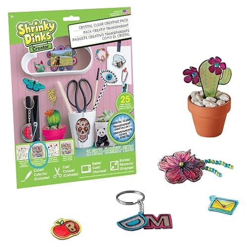 Shrinky Dinks Creative Pack, 25 Sheets Crystal Clear, Kids Art and Craft Activity Set, Holiday Stocking Stuffers, Gifts, Presents, Kids Toys for Ages 6 Up - Image 1