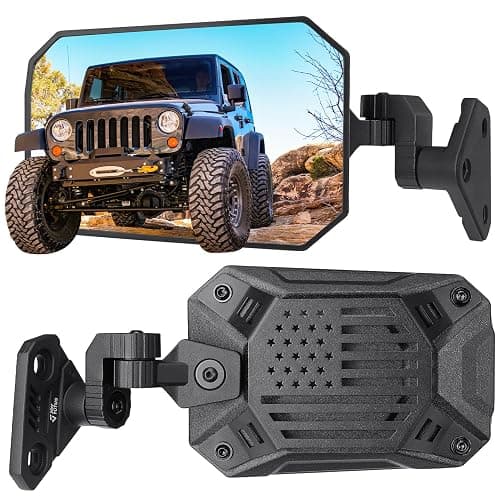 JOYTUTUS Wrangler Mirrors Doors Off Compatible with Wrangler TJ JK & Unlimited, Wrangler JK Side Mirrors for Wrangler 1997-2018, Wider View No Vibrate & Wobble (Patented), Does Not Fit on Doors - Image 1