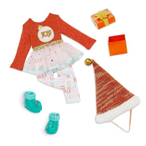 Glitter Girls – 14-Inch Doll Clothes – Merry & Bright – Santa Hat – Holiday Outfit – 3+ Years– Merry & Bright - Image 1