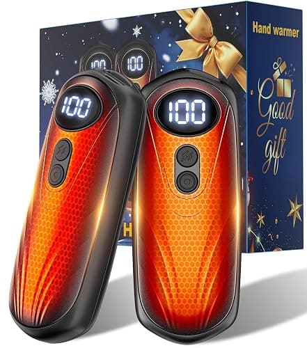 Funaudio Hand Warmers Rechargerable 2 Pack - 6000mAh Electric AI Handwarmers with LED Display, 5-Level, 2 in 1 Portable Heater, Stocking Stuffers, Gifts for Women/Men/Christmas/Golf/Hunting Essentials - Image 1