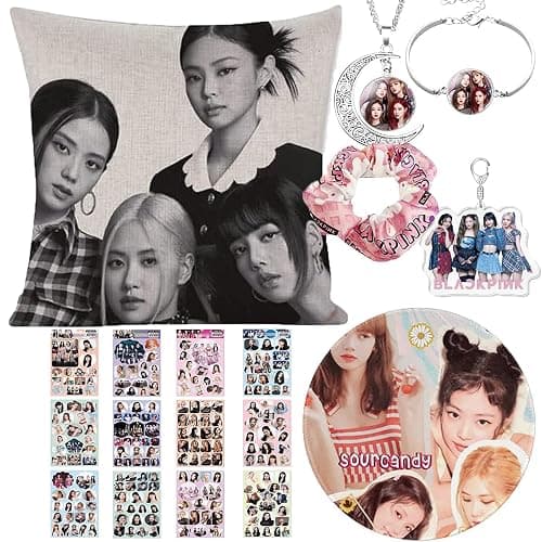 ZPPLD Blackpink Merchandise Set, Blackpink Fan Items, Kpop Blackpink Gift Set for Fans, Blackpink Cushion Cover, Blackpink Stickers - Image 1