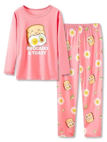 Beezizac Little & Big Girls Neon Tie Dye 2-Piece Long Sleeve Pajamas Outfit Soft Cute Kids PJ Set Size 6-18 - Image 1