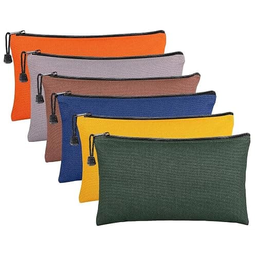 ANPHSIN 6 Pack Heavy-duty Canvas Tool Bags Pouches, 11.2''x 7'' | Zipper Pouch Set, Multipurpose Small Tools Storage Organizer with Dependable Zipper - Image 1
