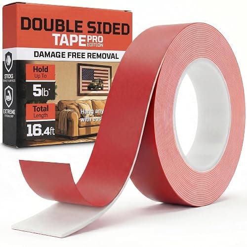 TOOLTROOPERS Wall-Safe Double-Sided Mounting Tape - Heavy-Duty 2-Sided Adhesive Tape - Damage-Free Removal, No Residue - Easy-Peel Liner for Home, Office, DIY, Posters & Signs – 16.4 ft Roll (White) - Image 1