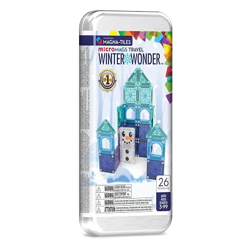 Magna-Tiles microMAGS Winter Wonder Travel Set 26-Piece Magnetic Construction Set, The Original Magnetic Building Brand - Image 1