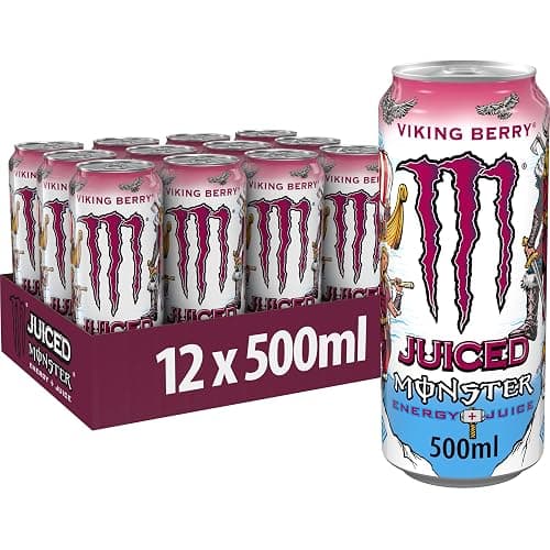 Monster Energy® Viking Berry - koffeinhaltiger Energy-Drink mit Waldbeeren-Geschmack - full Flavour, full Sugar, Juice - in praktischen Einweg Dosen (12 x 500 ml) - Image 1