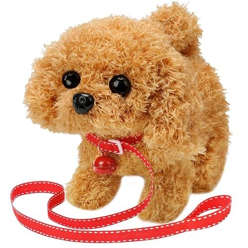 KSABVAIA Plush Teddy Toy Puppy Electronic Interactive Dog - Walking, Barking, Tail Wagging, Stretching Companion Animal for Kids Toddlers - Image 1