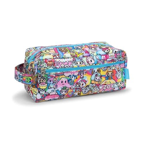 JuJuBe x tokidoki 20th Anniversary Celebration Be Dapper Toiletry Cosmetic Bag, Cute Zippered Pouch Bag for Women and Girls, Ideal Organization for Travel, Luggage, School, Work, Machine Washable - Image 1