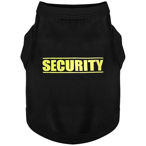 Discover Cozy Cotton Canine Wear: Soft, Lightweight, and Breathable Dog Shirt Vest with Eye-Catching Graphics(Security), Keeping Your Furry Friend Warm and Comfy! Black M - Image 1