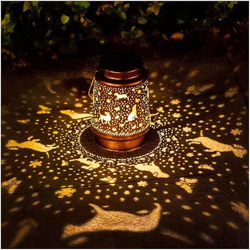 Dog Solar Lanterns Outdoor Waterproof Hanging Solar Lights Dog Gifts for Women Men Metal Decorative LED Lanterns for Yard, Patio, Lawn, Tabletop, Pathway, Landscape, Garden Decor, Dog Lovers Gifts - Image 1