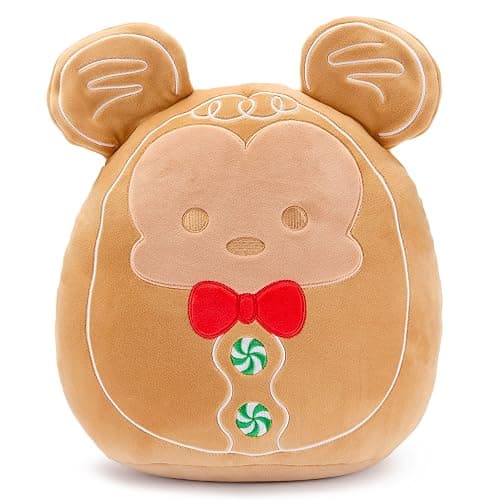 Disney Store Official Mickey Mouse Gingerbread Squishmallows Plush - 10 Inch Disney Christmas Stuffed Animal with Embroidered Features, Detailed Plush Sculpting and Soft Squishy Fill - Image 1