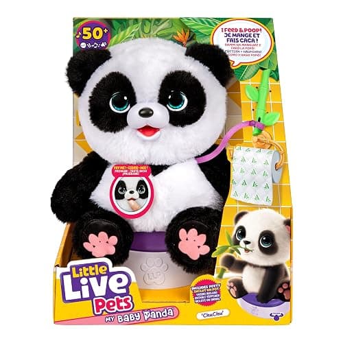 Little Live Pets My Baby Talking Panda ChuChu, Cuddly Panda Toy Plush with 50+ Sounds, Potty Dance, Kick, Feed, Kids Interactive Animal Toys Ages 4+ - Image 1