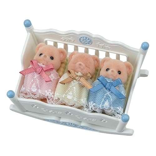 EPOCH Sylvanian Families FS-63 Biscuit Bear Triplets Healthy Set Dolls, Safety Toy Mark Certified, Toy for Ages 3 Years and Up, Dollhouse - Image 1