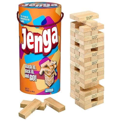 Hasbro Gaming Jenga Wooden Blocks Stacking Tumbling Tower Game | Party Games for Kids & Families | Stocking Stuffers | Ages 6+ (Amazon Exclusive) - Image 1