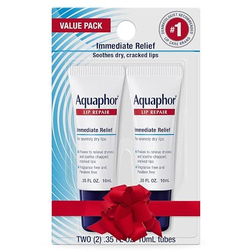 Aquaphor Lip Repair Ointment, Moisturizing Lip Balm Pack, Relieves Dryness, Holiday Gifts for Self Care, 0.35 Tube, Pack of 2 - Image 1