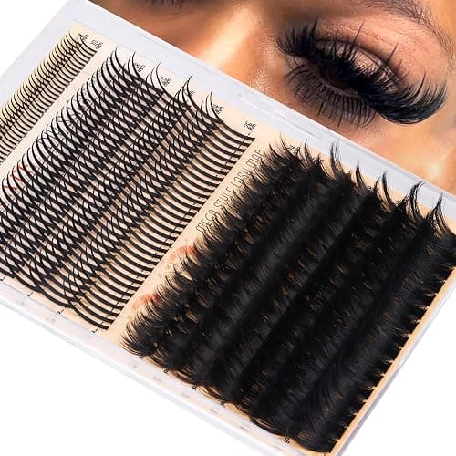 Lash Clusters with Bottom Lashes Spike Long 26mm Lash Clusters with Spikes 260D Volume Eyelash Clusters DIY Cluster Eyelash Extensions Mega Style Individual Bottom Lashes Extension by CORUSCATE - Image 1