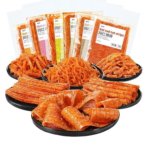 Spicy Strips,Latiao,6 Packs Chinese Spicy Sticks,Chinese Classic Piquancy Leisure Latiao Snack Individual Package(2.4 ounces perpack) (Latiao-M) - Image 1