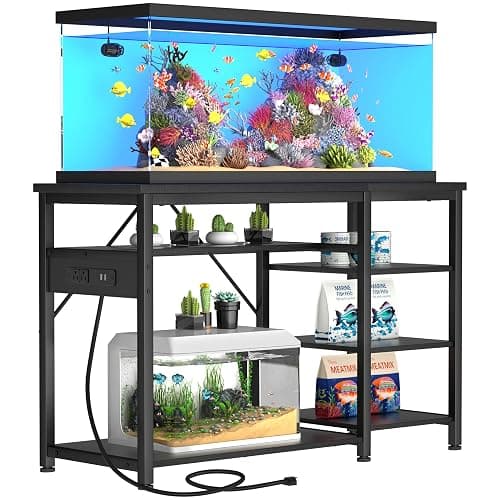 GRLEAF 20-40 Gallon Aquarium Stand: 1000LB Capacity, Built-In Power Outlets, 3-Tier Shelves for Fish Tank Accessories Storage, Heavy-Duty Steel/Wood Hybrid for Fish & Reptile Tanks | Excludes Tank - Image 1