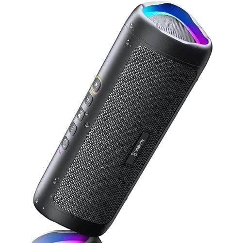 Bluetooth Speaker, 20W HD Sound, Portable Wireless, IPX5 Waterproof, Up to 24H Playtime, TWS, for Home/Party/Outdoor/Camping/Beach Essentials, Birthday Gift for Fathers Day Men Dad Husband (Black) - Image 1