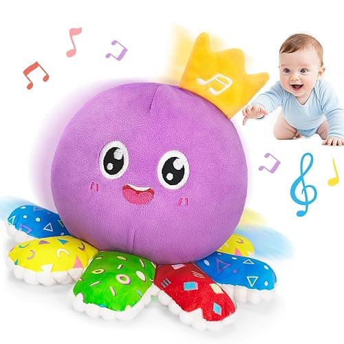 Baby Toy for 6 12 18 Months, Crawling Musical Dancing Moving Bouncing Learning Plush Octopus, Tummy Time Toy for Infant 1 2 3 Year Old Boys Girls, Christmas Birthday Gifts, Sensory Toys for Toddler - Image 1