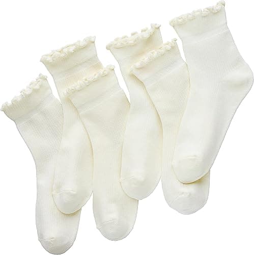 SSF&TUYS Women's Ruffle Ankle Socks – 6 Pairs Soft Cotton, Cute Frilly Trim, Breathable and Comfy for Everyday Wear - Image 1