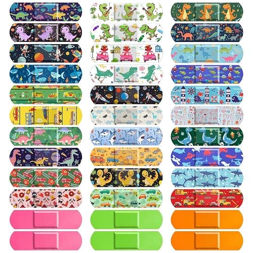 Sublaga 300Pcs Adhesive Bandages, 33 Styles Kids Cartoon Bandage Adhesive Flexible Colorful Bandages Cute Cartoon Bandages for Boys Waterproof Bandage for Kids Protect Scrapes - Image 1