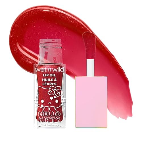 wet n wild Hello Kitty Glitter Lip Oil, New 10 Oil Infused Formula, Warm Apple Pie Lightly Scented, Sparkly Bold Colors, Cruelty-Free & Vegan - Magic Apple - Image 1