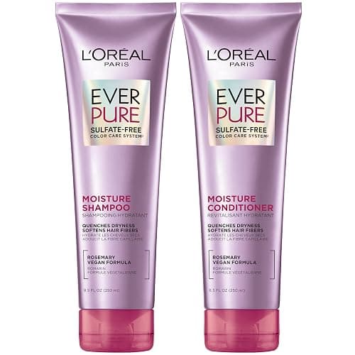 L'Oreal Paris Moisture Sulfate Free Shampoo and Conditioner Set, Hair Care for Color-Treated Hair with Rosemary Botanicals, EverPure, 1 Kit - Image 1