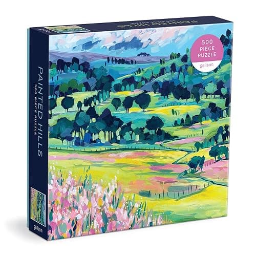 Galison Painted Hills 500 Piece Puzzle from Galison - Fun and Challenging 500 Piece Puzzle, Beautiful Illustrations, Thick and Sturdy Pieces, Great Gift Idea - Image 1