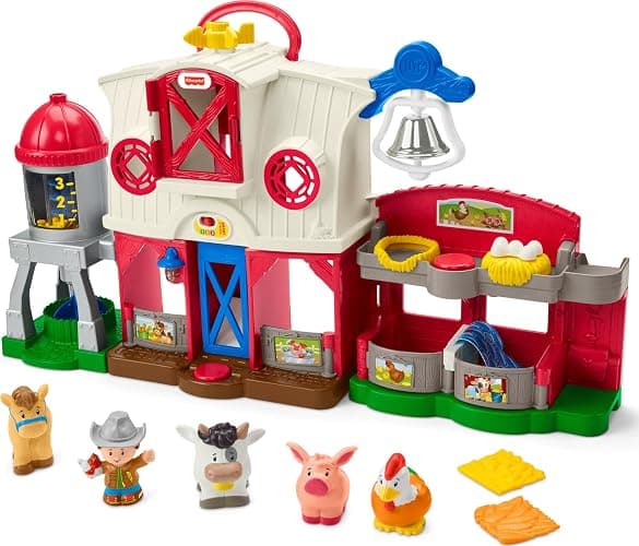 Fisher-Price Little People Toddler Learning Toy Caring for Animals Farm Interactive Playset with Smart Stages for Ages 1+ Years - Image 1