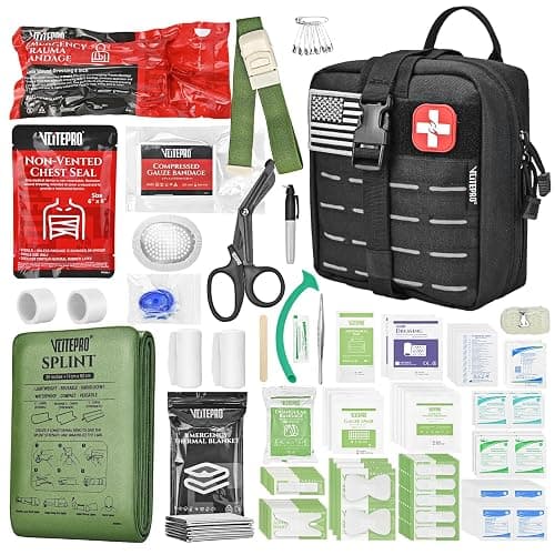 Advanced Trauma First Aid Kit - Emergency Camping Gear with Tourniquet Kit, Compression Bandage, 36" Splint | Portable Survival Gear for Outdoor, Home, Camping- Gift for Husband Dad and Wife-Black - Image 1