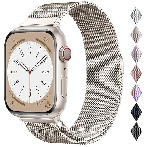 Original Stainless Steel Milanese Loop Compatible with Apple Watch Band 38mm 40mm 41mm 42mm 44mm 45mm 46mm 49mm, Magnetic Clasp Band for iWatch Series 11 10 9 8 7 6 5 4, SE 3 2 1 Ultra3 2, Women & Men - Image 1