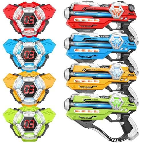 Tag Guns Set of 4 Laser Tag with Digital LED Score Display Vests for Teens, Family and Adults Fun,Birthday Gift Toys for Kids Ages 6 7 8 9 10 11 12+Year Old Boy & Girls - Image 1