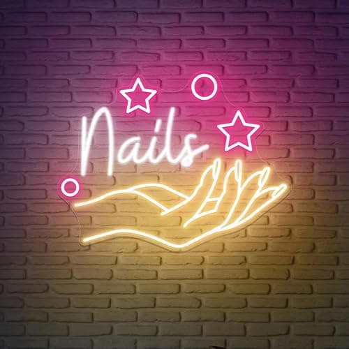 Nails Neon Sign, Nail Salon Neon Sign, Salon LED Light, Beauty Salon Decor, Manicure Station Lighting, Custom Nail Art Sign, Salon Grand Opening Gift, Gift for Nail Techs - Image 1