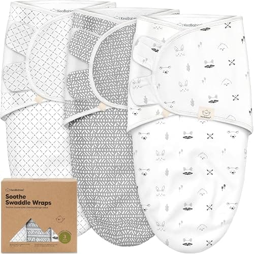 3-Pack Organic Baby Swaddle Sleep Sacks - Swaddles for Newborns, Infant 0-3 Months, Baby Girls, Boys, Soft & Snug Newborn Sleep Sack, Nursery Swaddling Blankets, Easy to Use (Nordic, OS) - Image 1