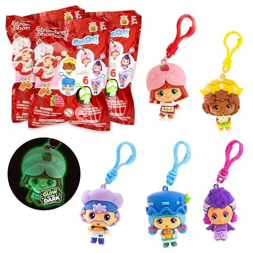 Strawberry Shortcake Mystery Blind Bag Sweet Scented 2.5-inch Cheebee Keychain Figure 3-Pack - Receive 3 Mystery Blind Bag Cheebee Keychain/Backpack/Clip-on Figures - Image 1