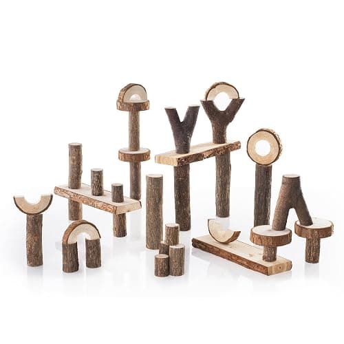 Guidecraft Branch Blocks - 36 Piece Kid's Natural Wooden Unit Building Set, Tree Block Stacking Sorting Toy for Toddlers - Image 1
