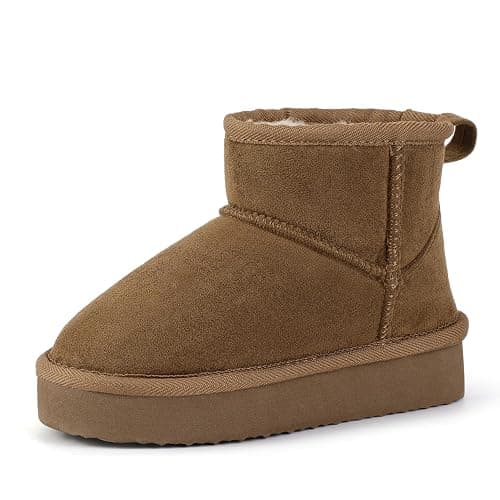 Hehainom Girls Boots Kids Snow Boots Winter Faux Fur Lined Warm Shoes Toddler Little Big Kid Ankle Booties - Image 1