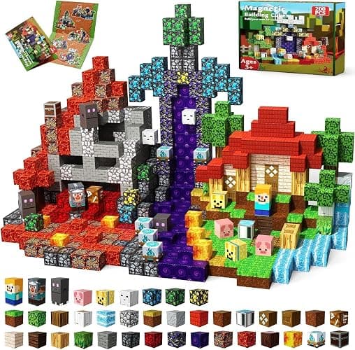 Magneverse 200 PCS Magnetic Block Toys for Kids, Boys and Girls, Magnetic Building Blocks Cubes, Stacking Toys for Kids, Birthday Xmas Gifts for Boys and Girls Age 3+ Years Old - Image 1