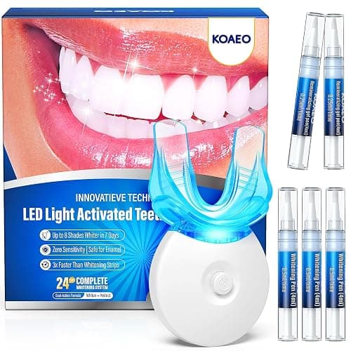 Teeth Whitening Kit – 3 Teeth Whitening Pens + 2 Desensitizing Pens – LED Light – 35% Carbamide Peroxide – Safe & Dentist-Recommended – Fast 7-Day Visible Whitening + Remineralizing Care - Image 1