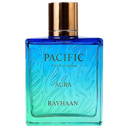 Rayhaan Pacific Aura - Citrus, Aromatic, Mint, Amber, Fresh - Eau de Parfum Spray for Men, 3.4 Ounce / 100 ml - Image 1