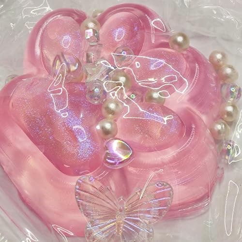 2.76 Inch Squeeze Toys Handmade Cat Paw Squishy, Glitter Pink Squeeze Paw, Cute Soft Squishy Toy for Stress Relief, Fidget Squishies Suitable for Adults (Pink) - Pink - Image 1