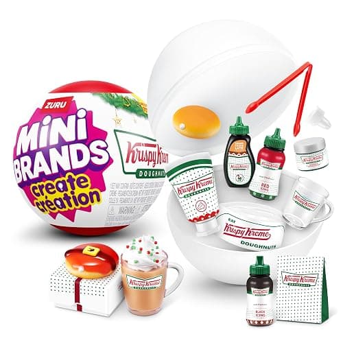 Mini Brands Create Krispy Kreme Holiday Series 1 Capsule by ZURU, Licensed Mini Collectibles, Mystery Blind Packaging, DIY, Crafts, Resin Play, Novelty, Replica Food, NOT Edible, Collectors, 8+ - Image 1