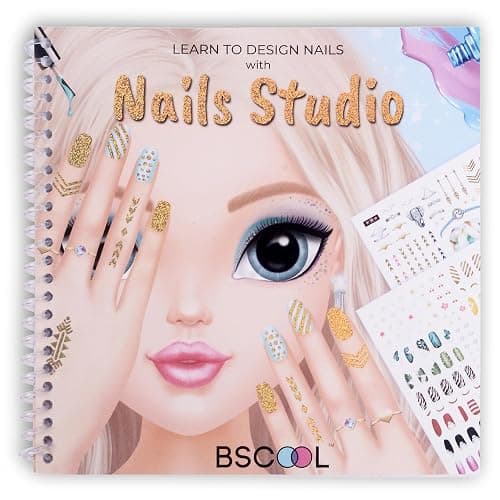 BSCOOL - Drawing, Coloring & Activity Book. Nail Design Book with Stickers and Guides. Fashion Design Sketchbook for Kids 5 and up. Little Designer Book - Nail Sticker Book. Gift for Girls - Image 1
