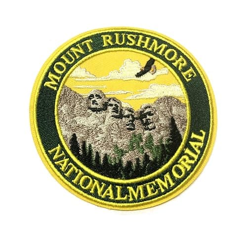 Mount Rushmore National Memorial 3.5" Embroidered Patch DIY Iron or Sew-on Decorative Vacation Travel Souvenir Applique Wander Nature Wildlife Hike Trek Camping Explore Mountains Stars Moon Sun - Image 1