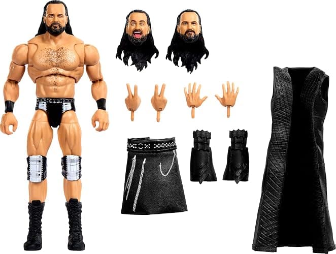 Mattel WWE Ultimate Edition Action Figure & Accessories Set, Drew McIntyre 6-inch Collectible, Swappable Heads & Hands, 30 Articulation Points - Image 1
