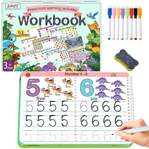 ALIANFLY Preschool Learning Activities Educational Workbook - Toddler Prek Montessori Handwriting Practice Activity Tracing Toys Busy Book for Kids, Autism Learning Materials and ABC Learning Book - Image 1