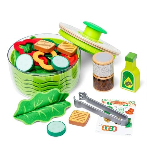 Melissa & Doug Salad Spinner Play Set, Pretend Play Food for Boys and Girls Ages 3+ - Image 1