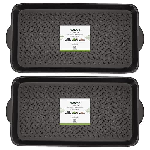 Matace 2 Pack Rubber Small Boot Tray for Entryway,Boot Mat,Shoe Tray,Shoe Mat for Indoor and Outdoor Use, 27.95"x 15.74" (Pack of 2) - Image 1