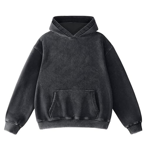 FAIABLE Mens Hoodies Oversized Unisex Acid Wash Hoodie Heavyweight Fleece Vintage Cotton Sweatshirt Men Women Streetwear - Image 1
